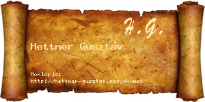 Hettner Gusztáv névjegykártya